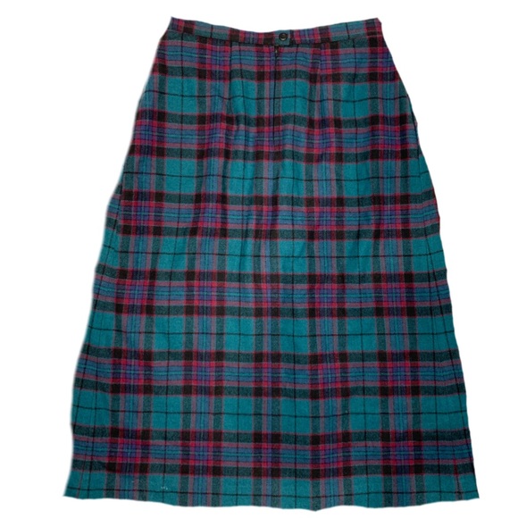 Vintage Woolrich Plaid Skirt Teal and Fuchsia Plaid Skirt - Picture 3 of 13